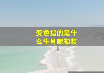 变色指的是什么生肖呢视频