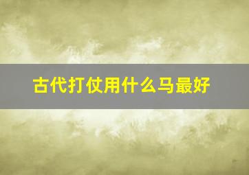 古代打仗用什么马最好