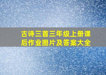 古诗三首三年级上册课后作业图片及答案大全