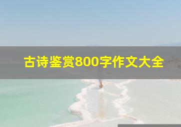 古诗鉴赏800字作文大全