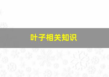 叶子相关知识