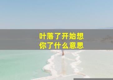 叶落了开始想你了什么意思