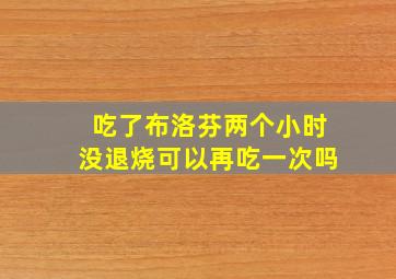 吃了布洛芬两个小时没退烧可以再吃一次吗