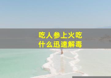 吃人参上火吃什么迅速解毒