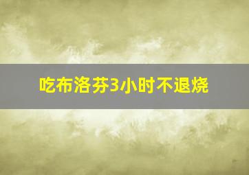 吃布洛芬3小时不退烧