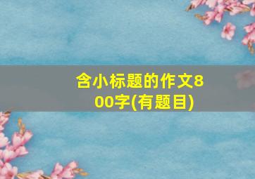 含小标题的作文800字(有题目)