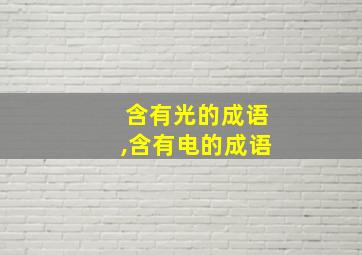 含有光的成语,含有电的成语