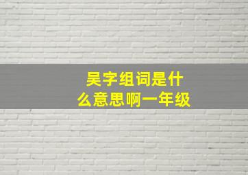 吴字组词是什么意思啊一年级