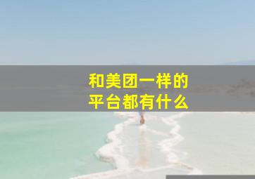 和美团一样的平台都有什么