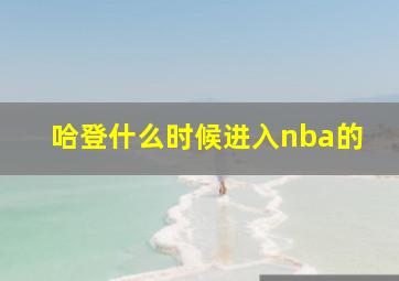 哈登什么时候进入nba的