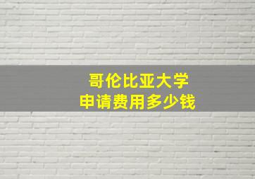 哥伦比亚大学申请费用多少钱