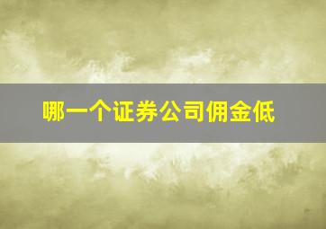 哪一个证券公司佣金低