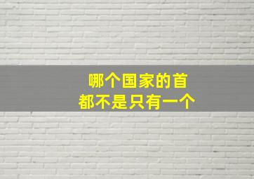 哪个国家的首都不是只有一个