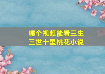 哪个视频能看三生三世十里桃花小说