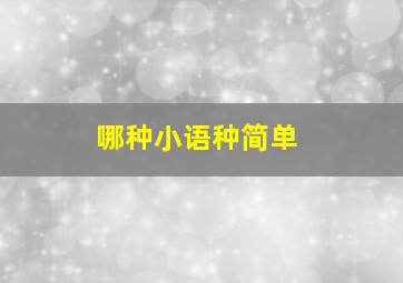 哪种小语种简单