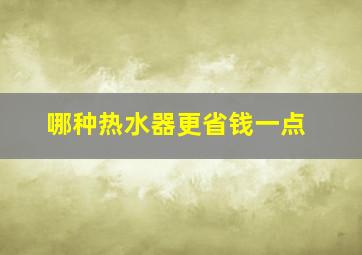 哪种热水器更省钱一点