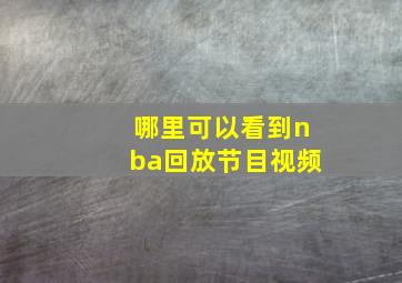 哪里可以看到nba回放节目视频