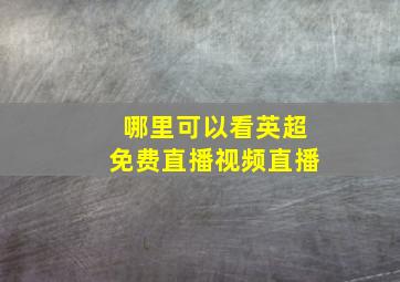 哪里可以看英超免费直播视频直播