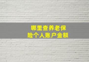 哪里查养老保险个人账户金额