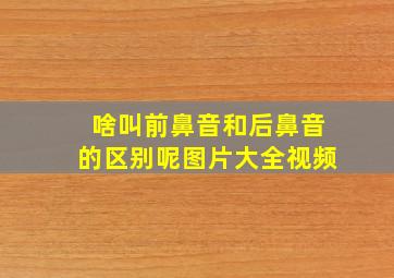 啥叫前鼻音和后鼻音的区别呢图片大全视频