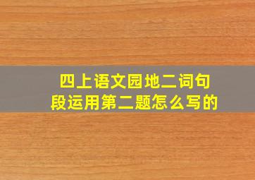 四上语文园地二词句段运用第二题怎么写的