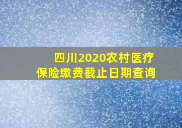 四川2020农村医疗保险缴费截止日期查询