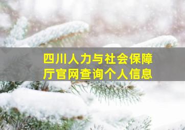 四川人力与社会保障厅官网查询个人信息