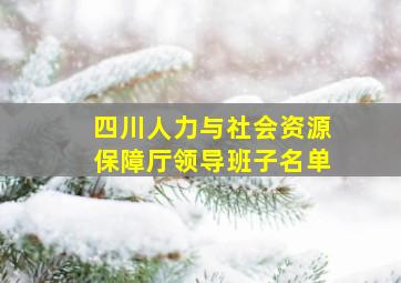 四川人力与社会资源保障厅领导班子名单