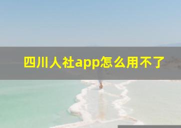 四川人社app怎么用不了