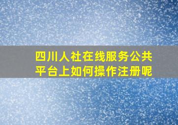 四川人社在线服务公共平台上如何操作注册呢