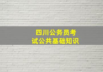 四川公务员考试公共基础知识