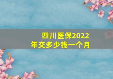 四川医保2022年交多少钱一个月