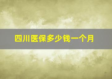 四川医保多少钱一个月