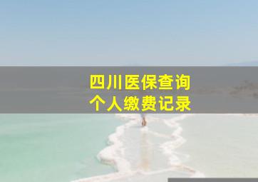 四川医保查询个人缴费记录