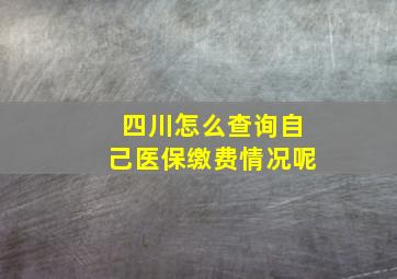 四川怎么查询自己医保缴费情况呢