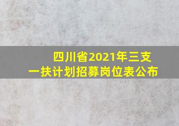 四川省2021年三支一扶计划招募岗位表公布