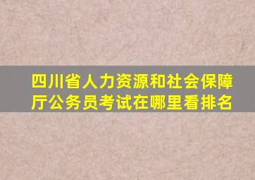 四川省人力资源和社会保障厅公务员考试在哪里看排名