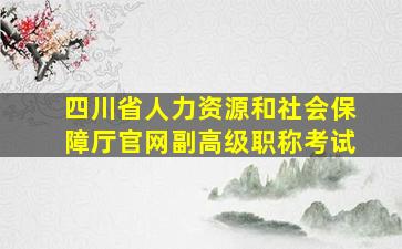 四川省人力资源和社会保障厅官网副高级职称考试