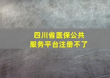 四川省医保公共服务平台注册不了