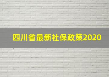 四川省最新社保政策2020