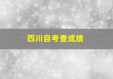 四川自考查成绩