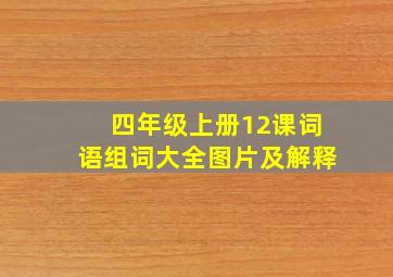 四年级上册12课词语组词大全图片及解释