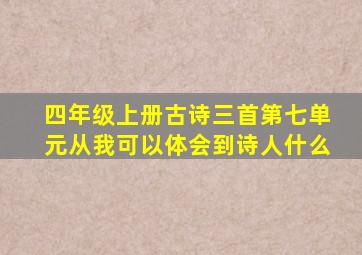 四年级上册古诗三首第七单元从我可以体会到诗人什么