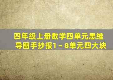 四年级上册数学四单元思维导图手抄报1～8单元四大块