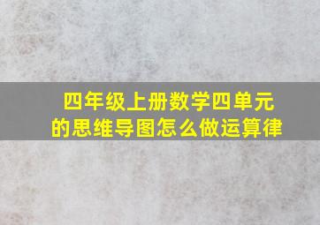 四年级上册数学四单元的思维导图怎么做运算律