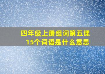 四年级上册组词第五课15个词语是什么意思