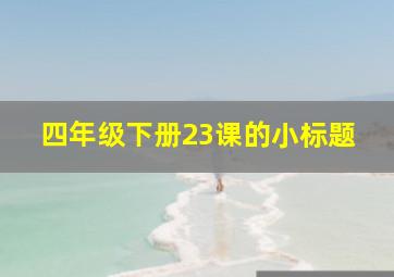 四年级下册23课的小标题