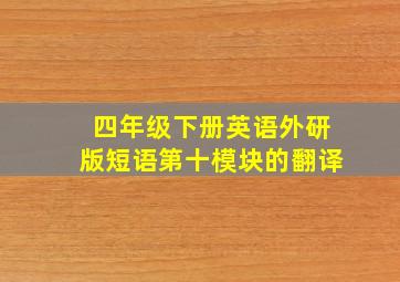 四年级下册英语外研版短语第十模块的翻译