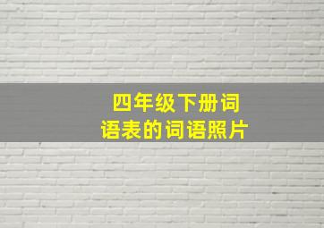 四年级下册词语表的词语照片