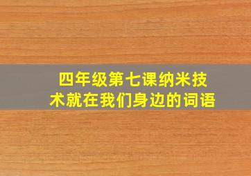 四年级第七课纳米技术就在我们身边的词语